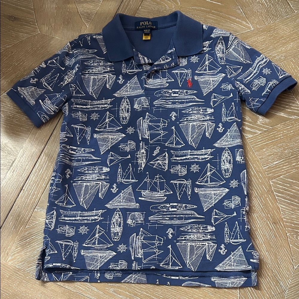 Polo by Ralph Lauren Kids Navy Sailboat Print Polo